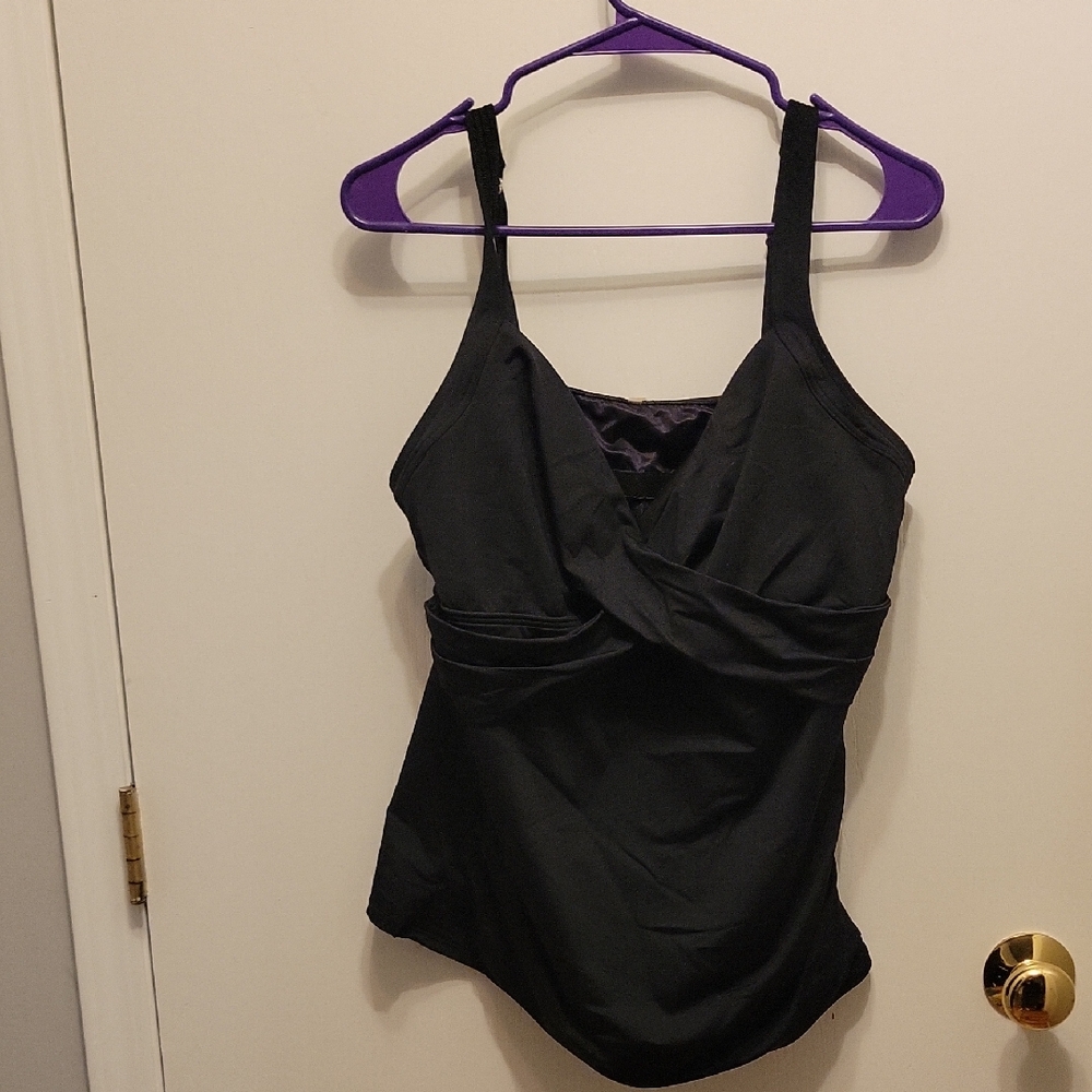 Black Tankini Top Lands End